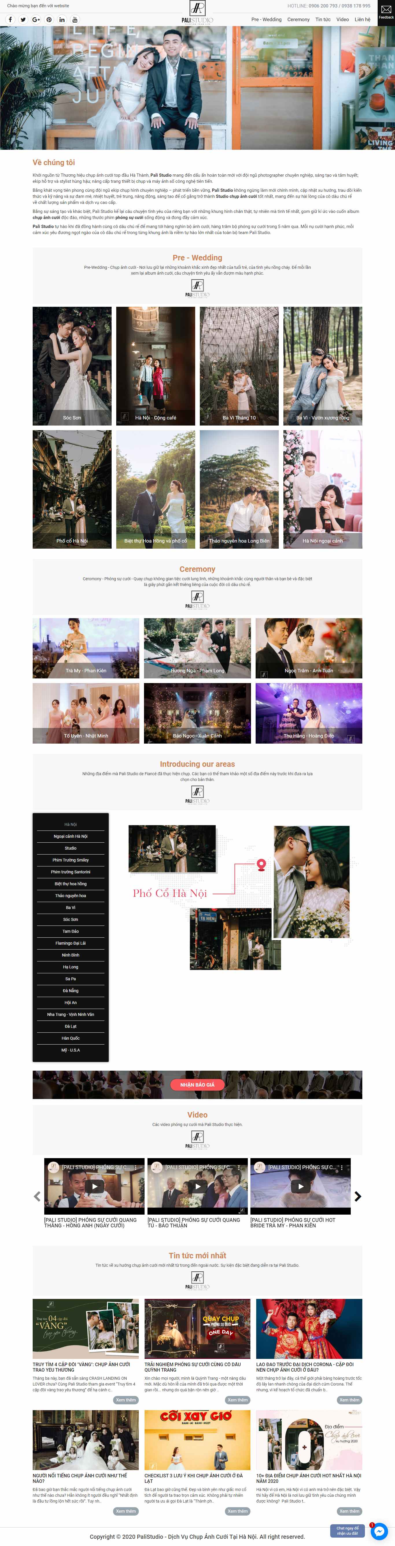 Thiết kế trang Web studio chụp ảnh cưới - www.palistudio.com