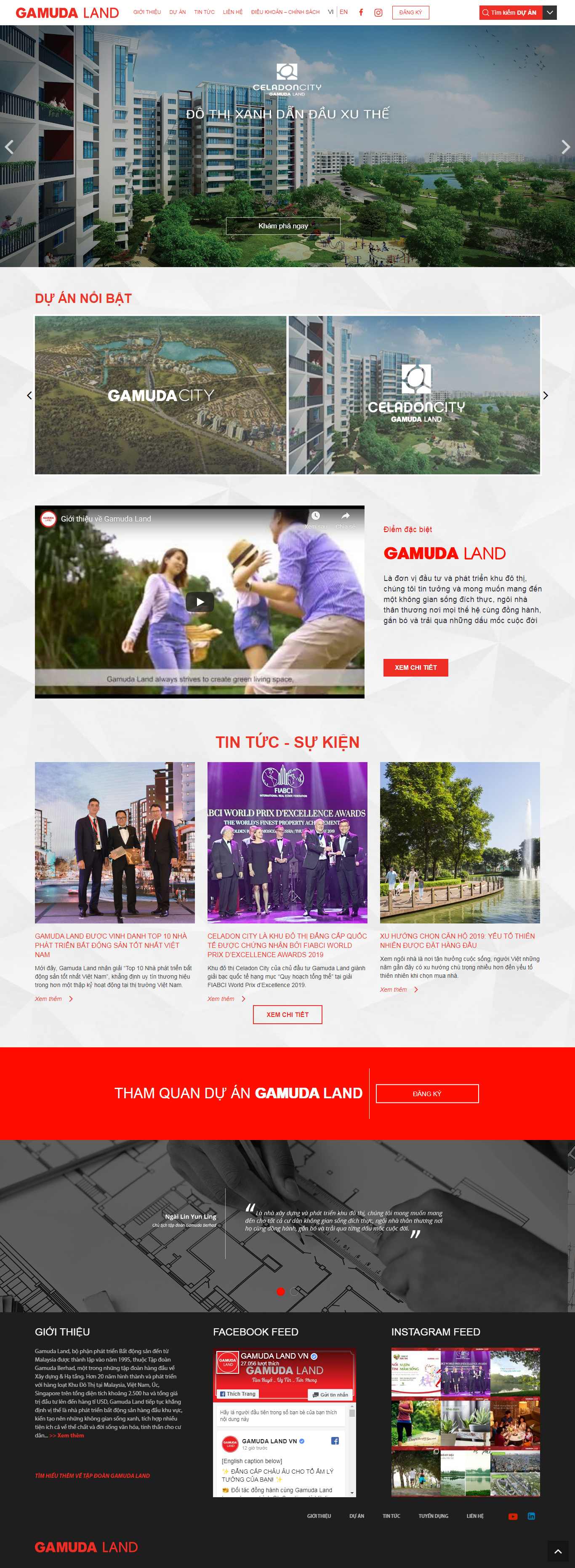 Thiết kế trang Web dự án bất động sản - gamudaland.com.vn