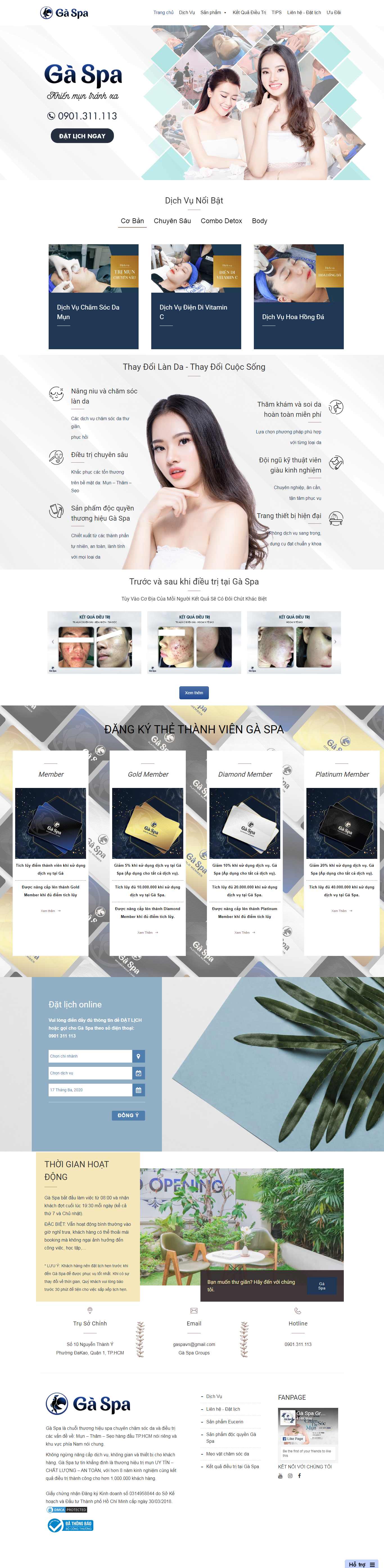 Thiết kế trang Web spa làm đẹp - gaspa.vn