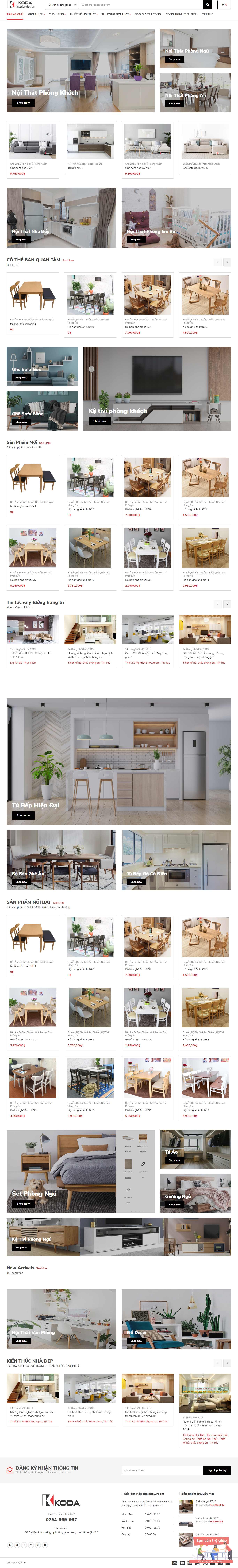 Thiết kế trang Web thi công nội thất - koda.vn