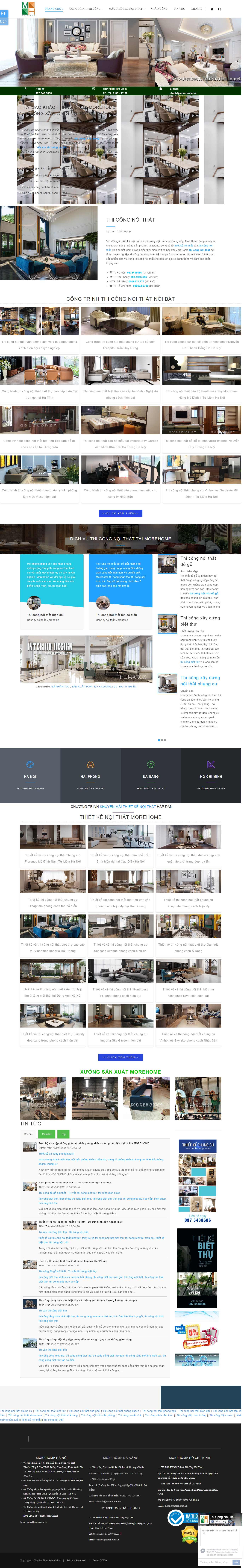 Thiết kế trang Web thi công nội thất - thicongnoithat.vn