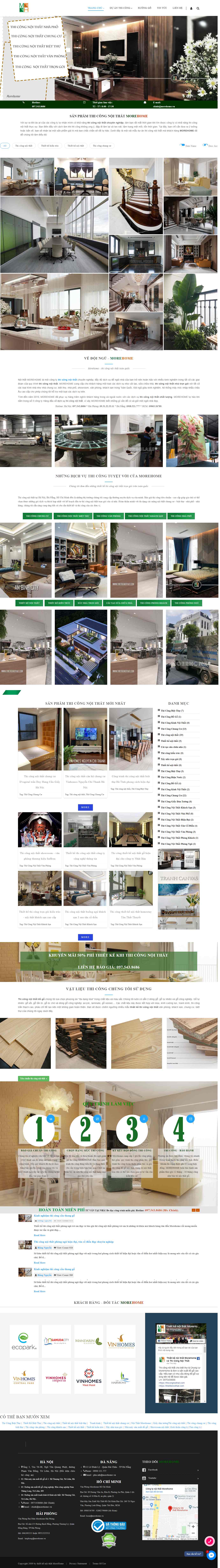 Thiết kế trang Web thi công nội thất - thicongnoithat.com