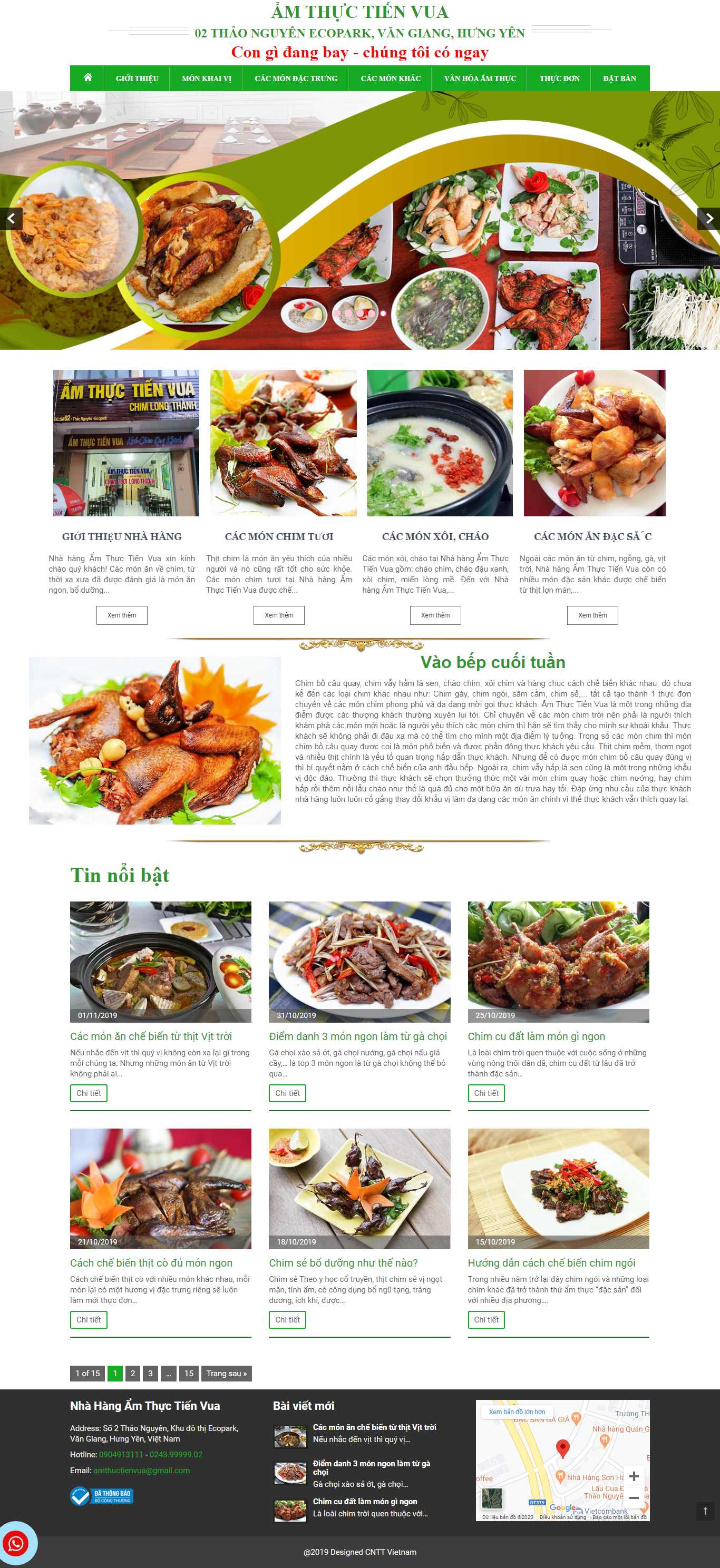 Thiết kế trang Web nhà hàng ẩm thực - amthuctienvua.com