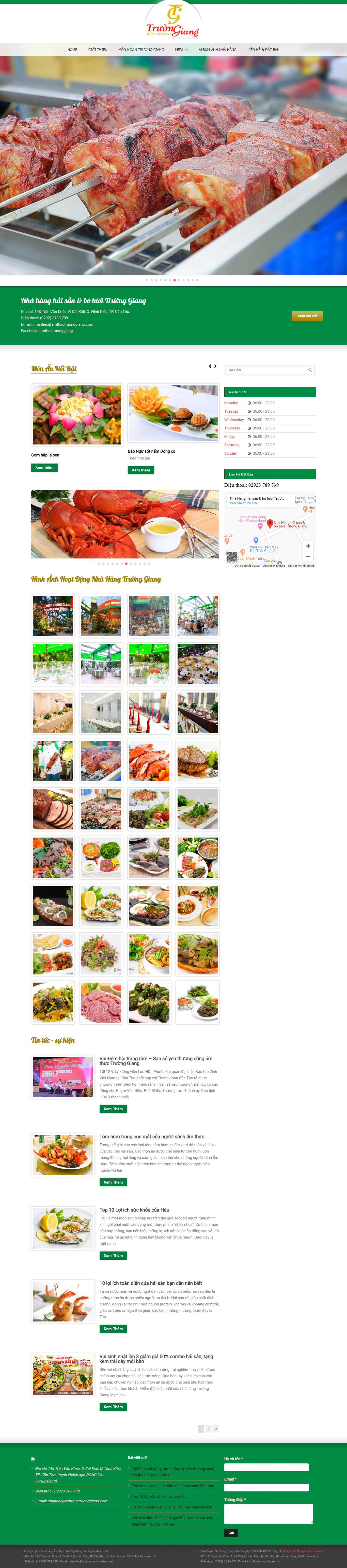 Thiết kế trang Web nhà hàng ẩm thực - amthuctruonggiang.com