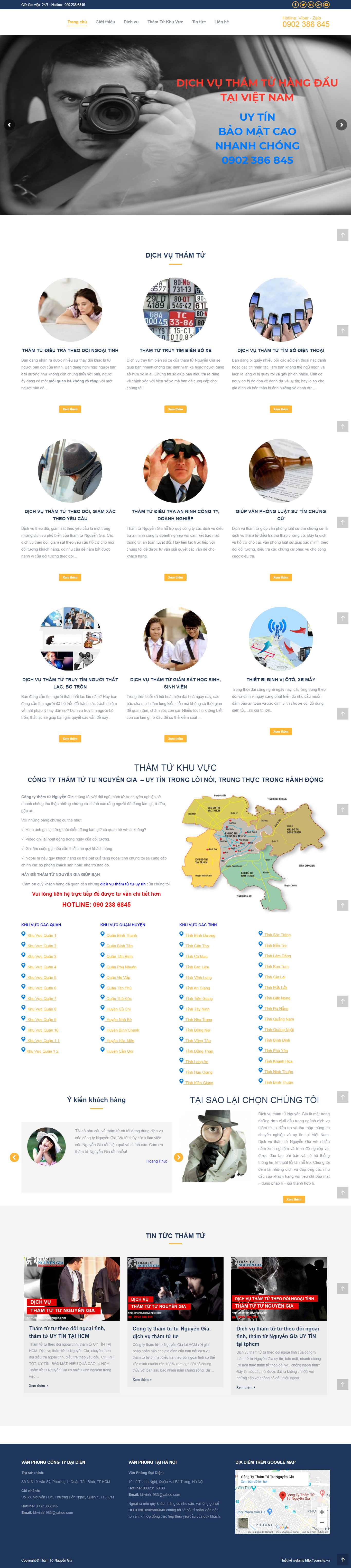 Thiết kế trang Web an ninh - thám tử - bảo vệ - thamtunguyengia.co