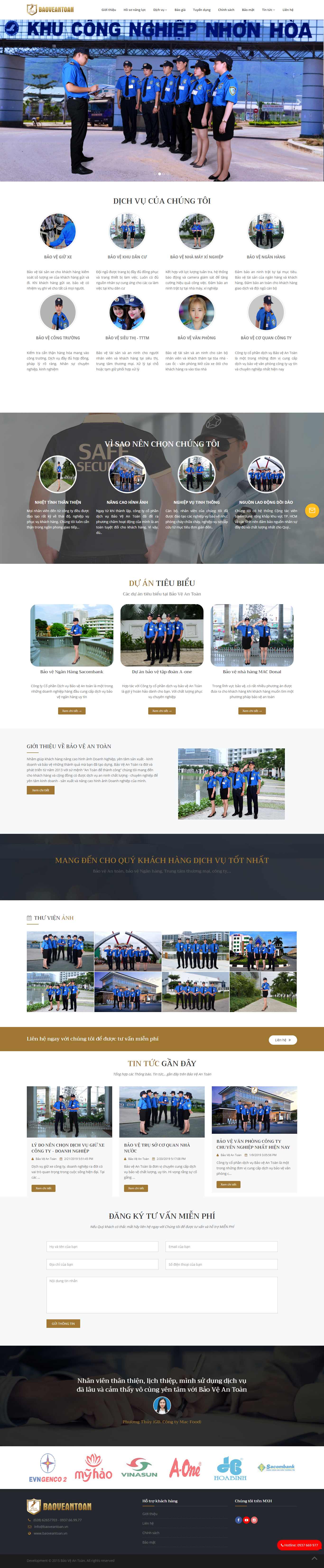 Thiết kế trang Web an ninh - thám tử - bảo vệ - baoveantoan.vn