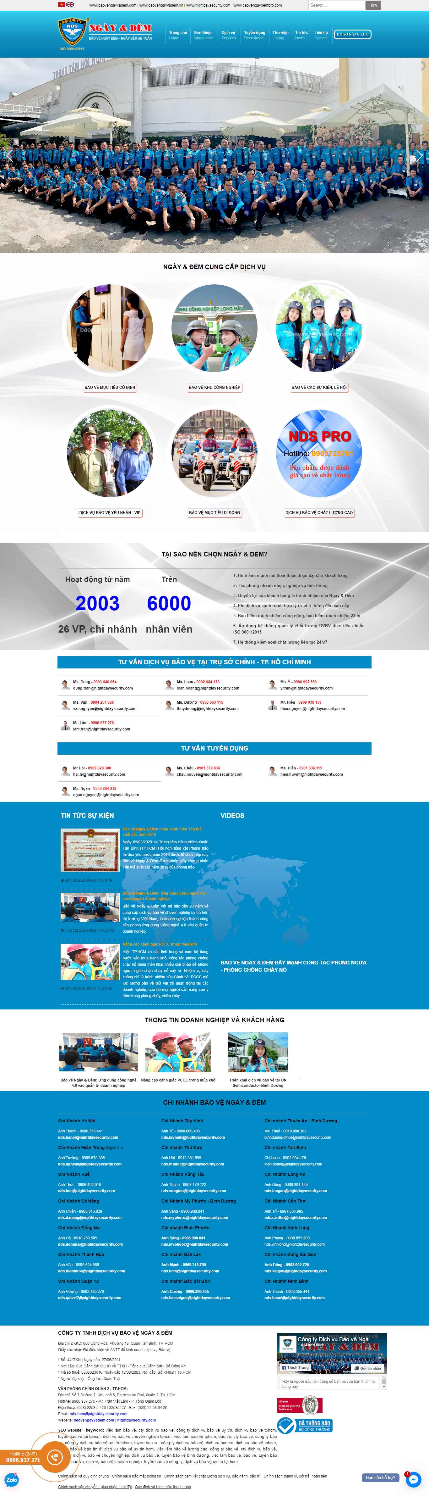 Thiết kế trang Web an ninh - thám tử - bảo vệ - baovengayvadem.com