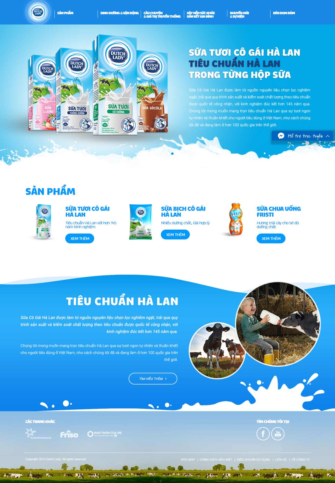 Thiết kế trang Web công ty sữa - dutchlady.com.vn