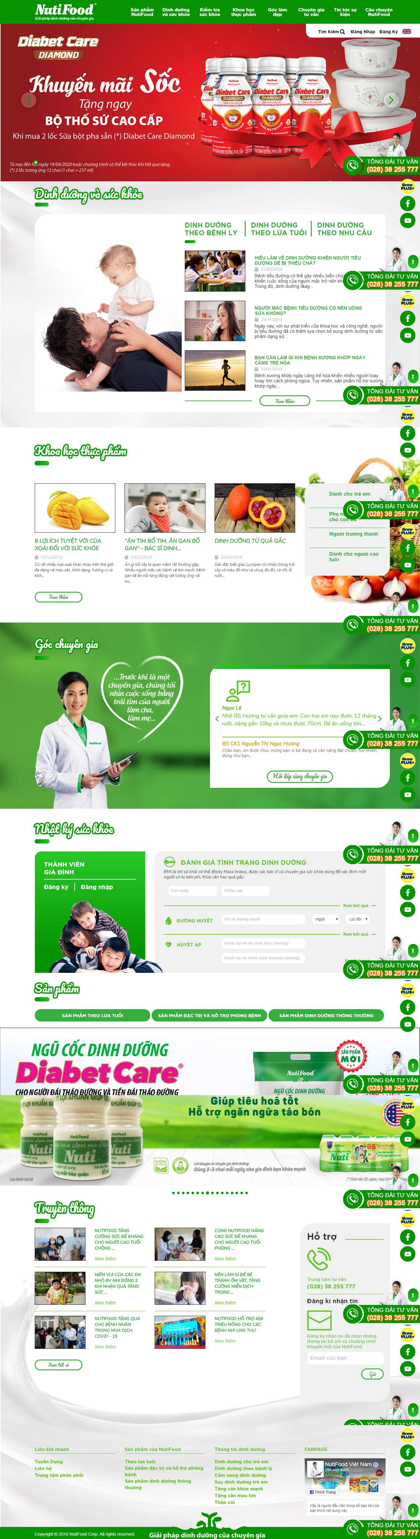 Thiết kế trang Web công ty sữa - nutifood.com.vn