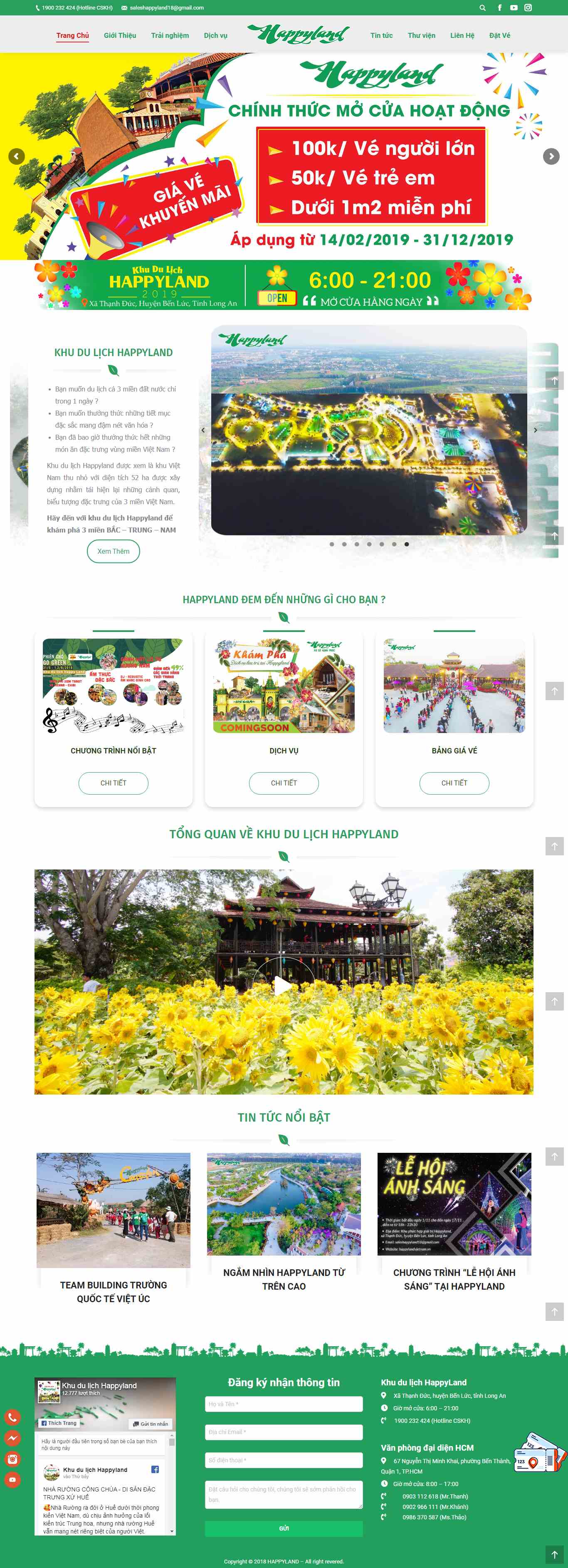 Thiết kế trang Web khu du lịch - happylandvietnam.vn