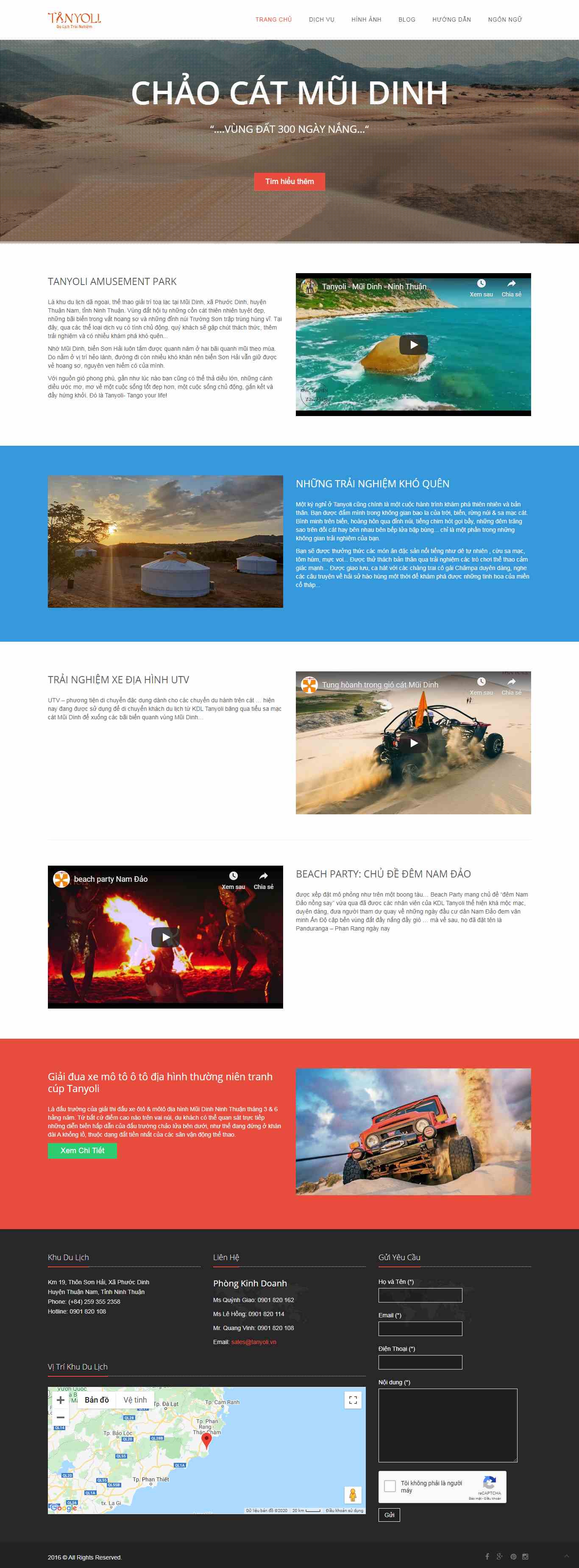 Thiết kế trang Web khu du lịch - tanyoli.vn