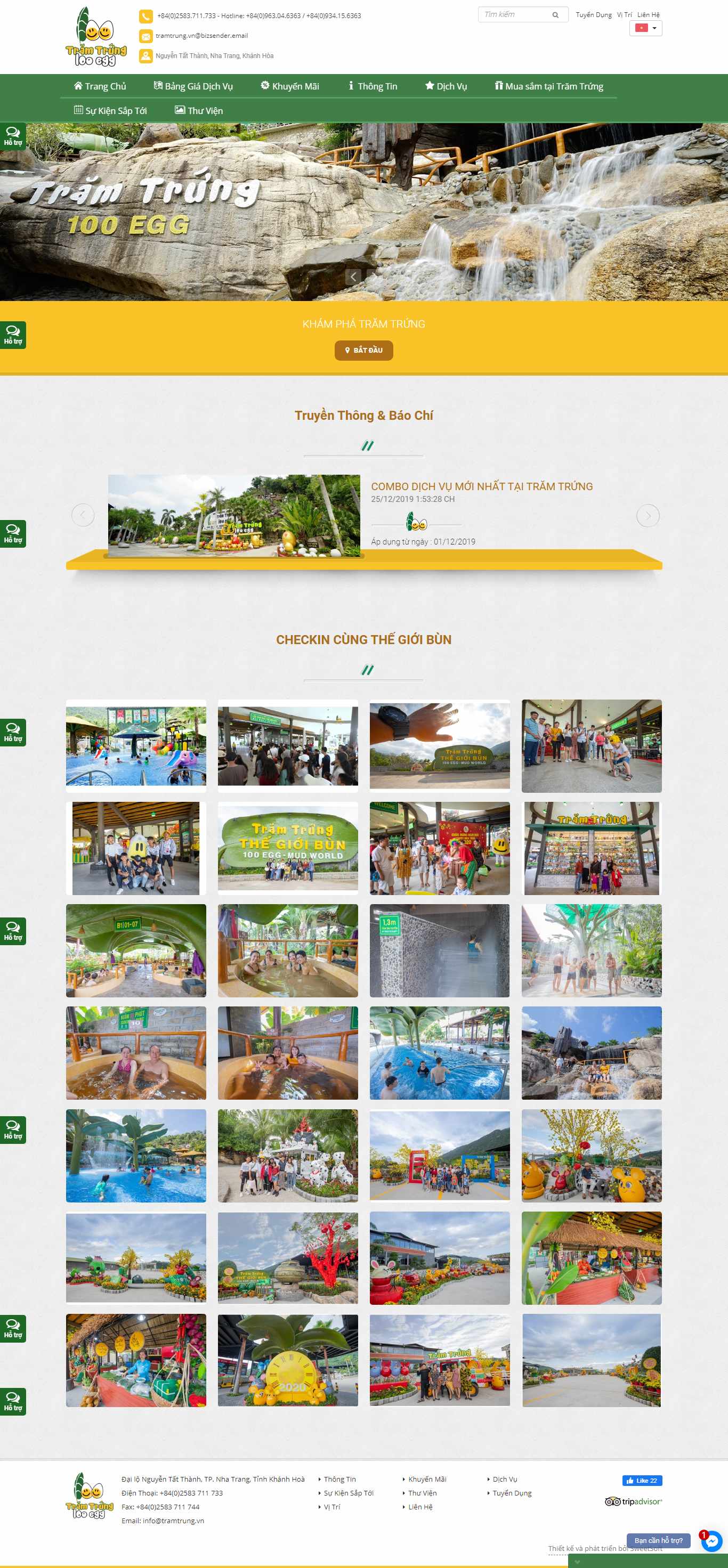 Thiết kế trang Web khu du lịch - tramtrung.vn