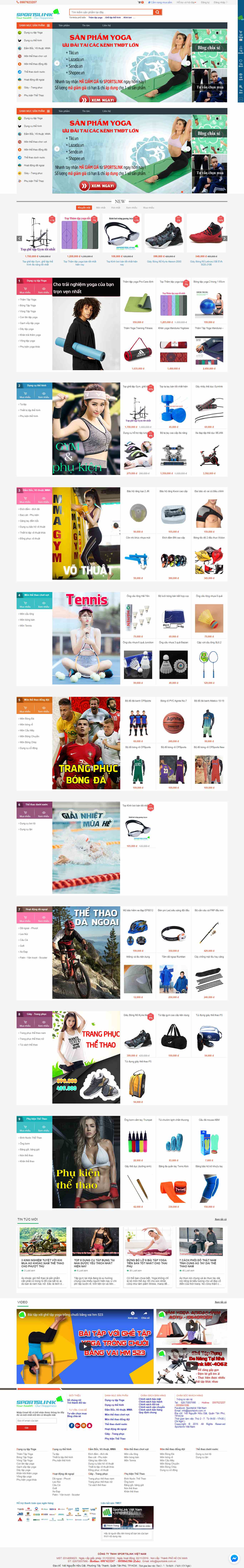 Thiết kế trang Web bán đồ thể thao - sportslink.vn