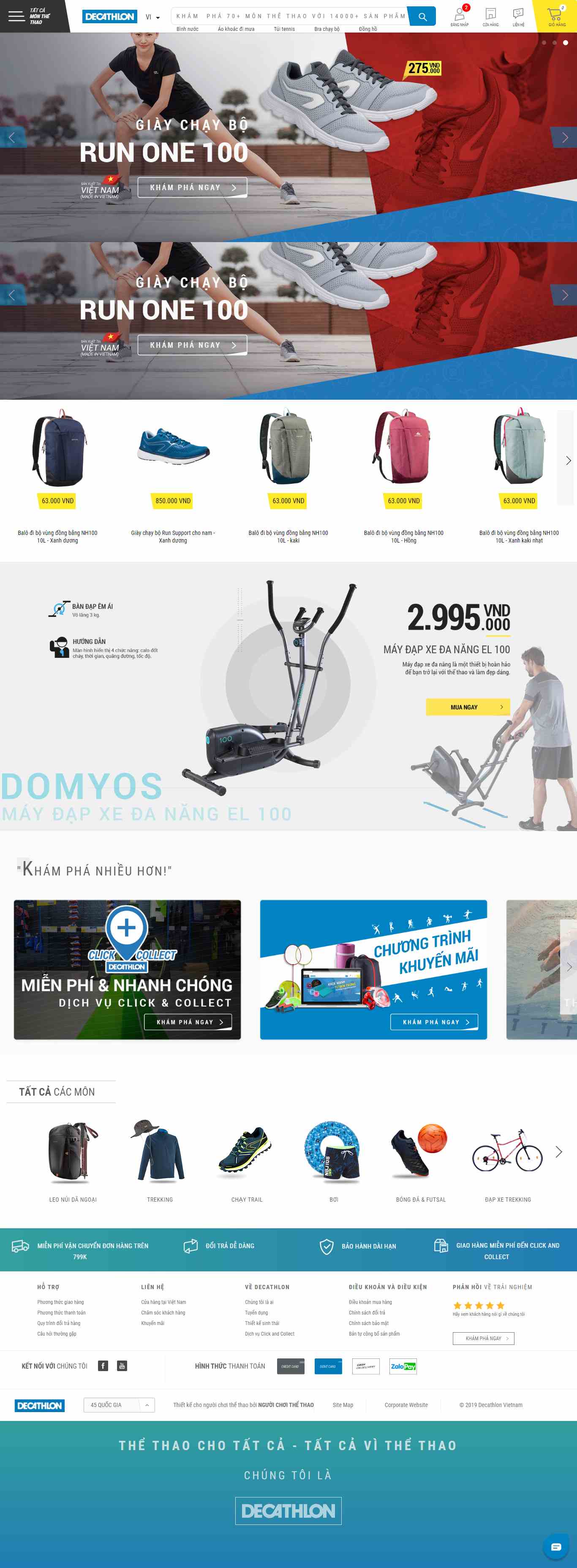 Thiết kế trang Web bán đồ thể thao - www.decathlon.vn