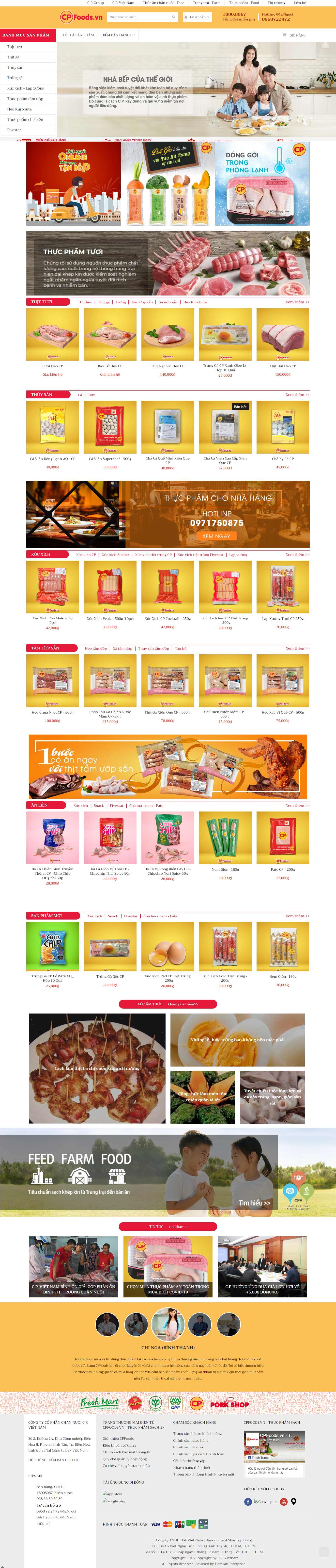 Thiết kế trang Web kinh doanh thực phẩm sạch - cpfoods.vn