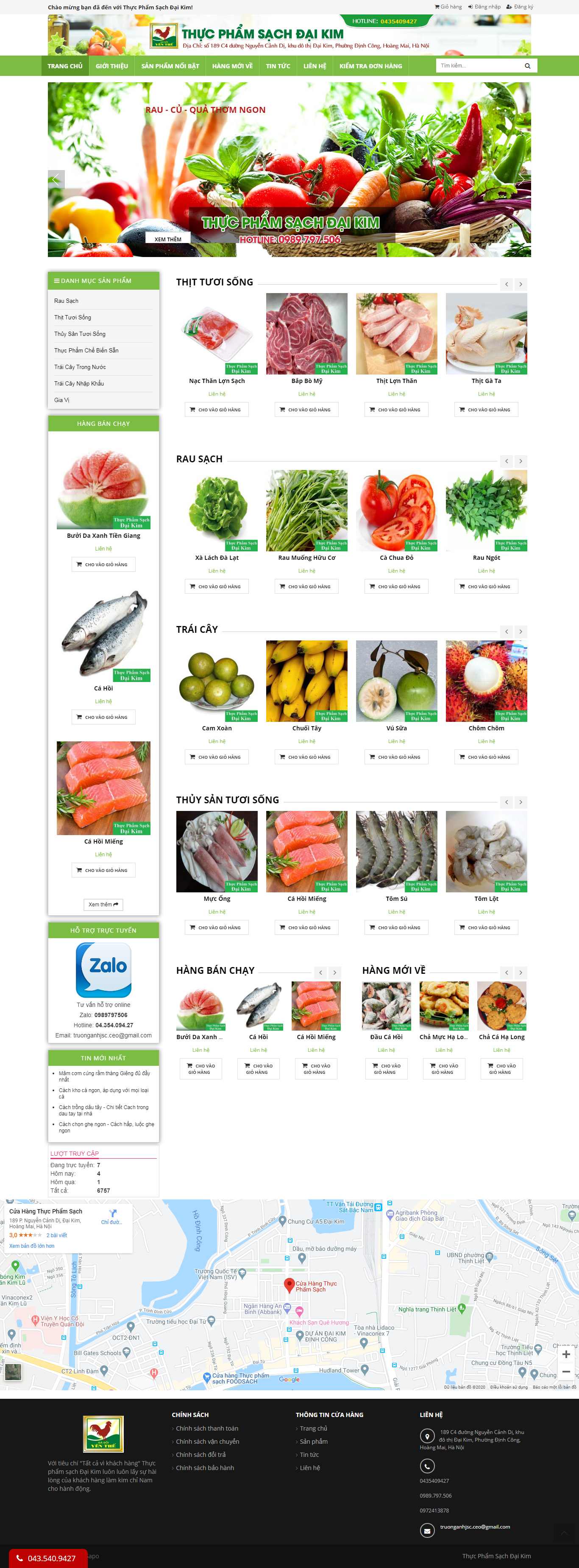 Thiết kế trang Web kinh doanh thực phẩm sạch - thucphamsachdaikim.com.vn
