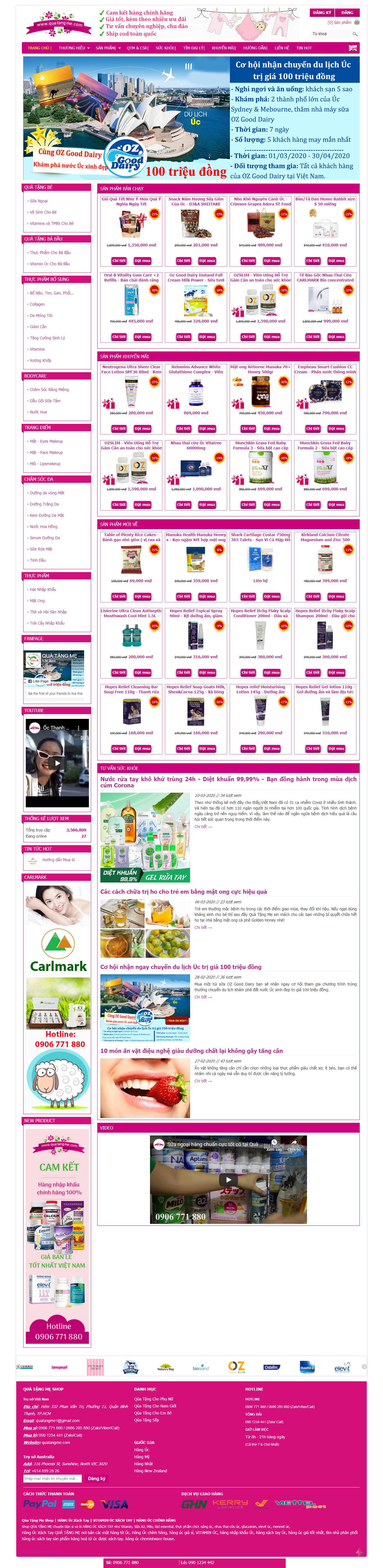 Thiết kế trang Web shop quà tặng - quatangme.com
