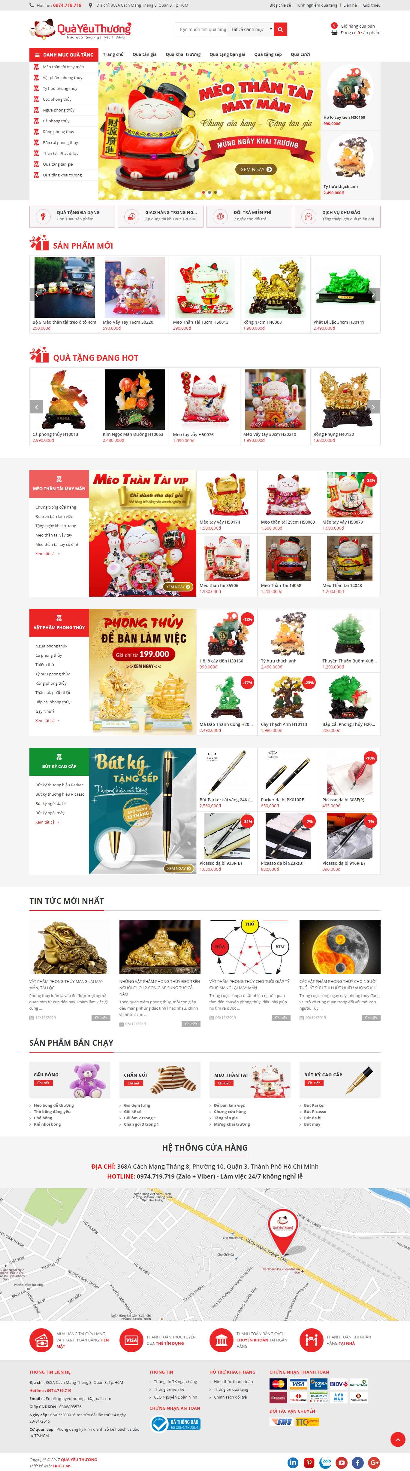 Thiết kế trang Web shop quà tặng - quayeuthuong.vn