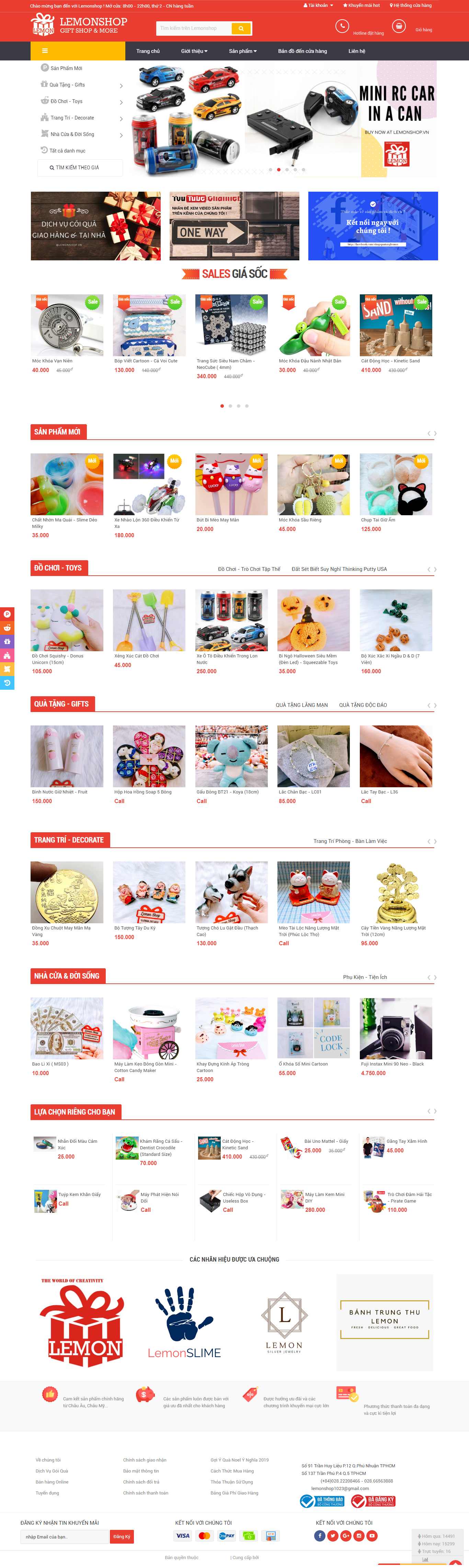 Thiết kế trang Web shop quà tặng - lemonshop.vn