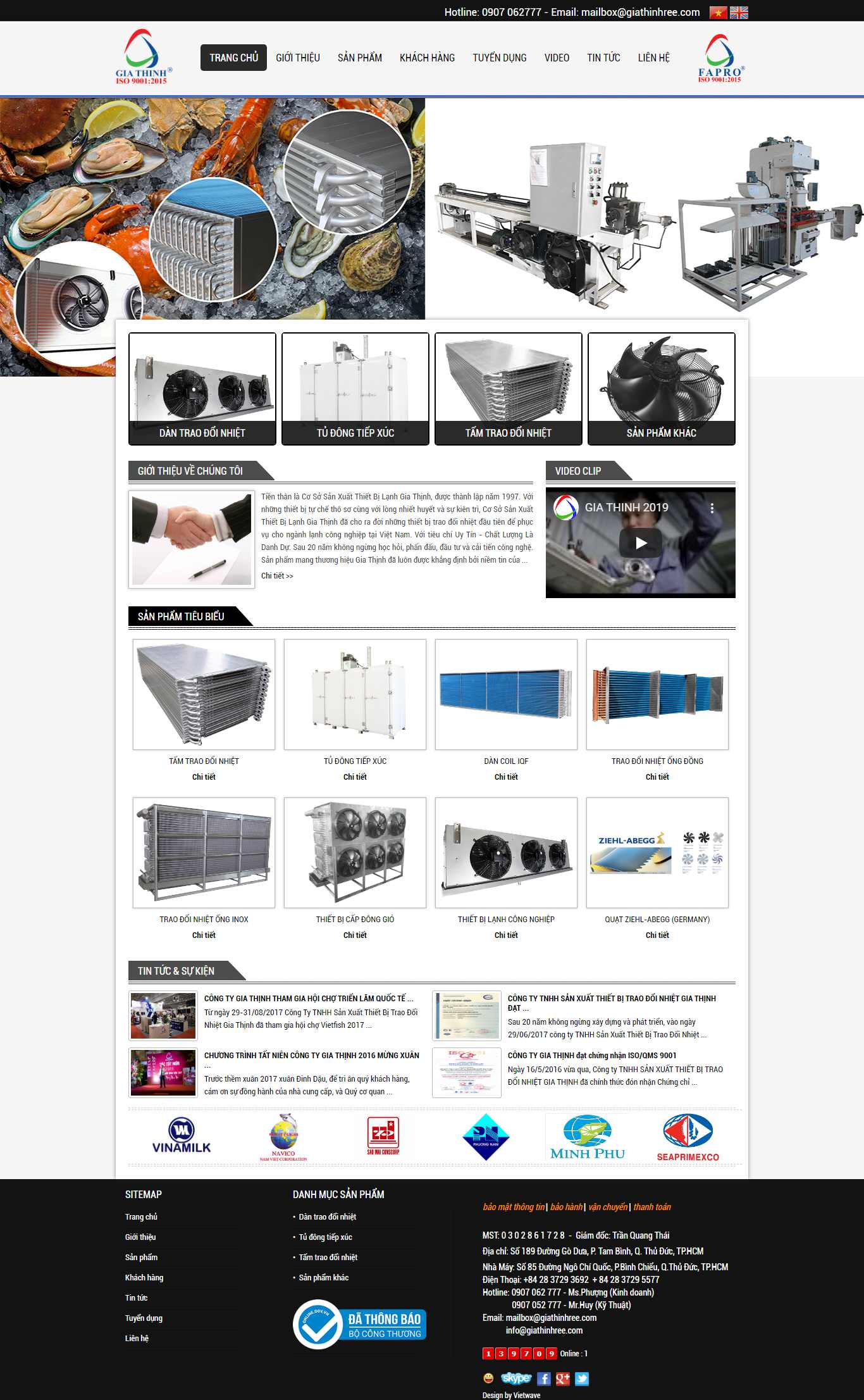 Thiết kế trang Web doanh nghiệp sản xuất - giathinhree.com