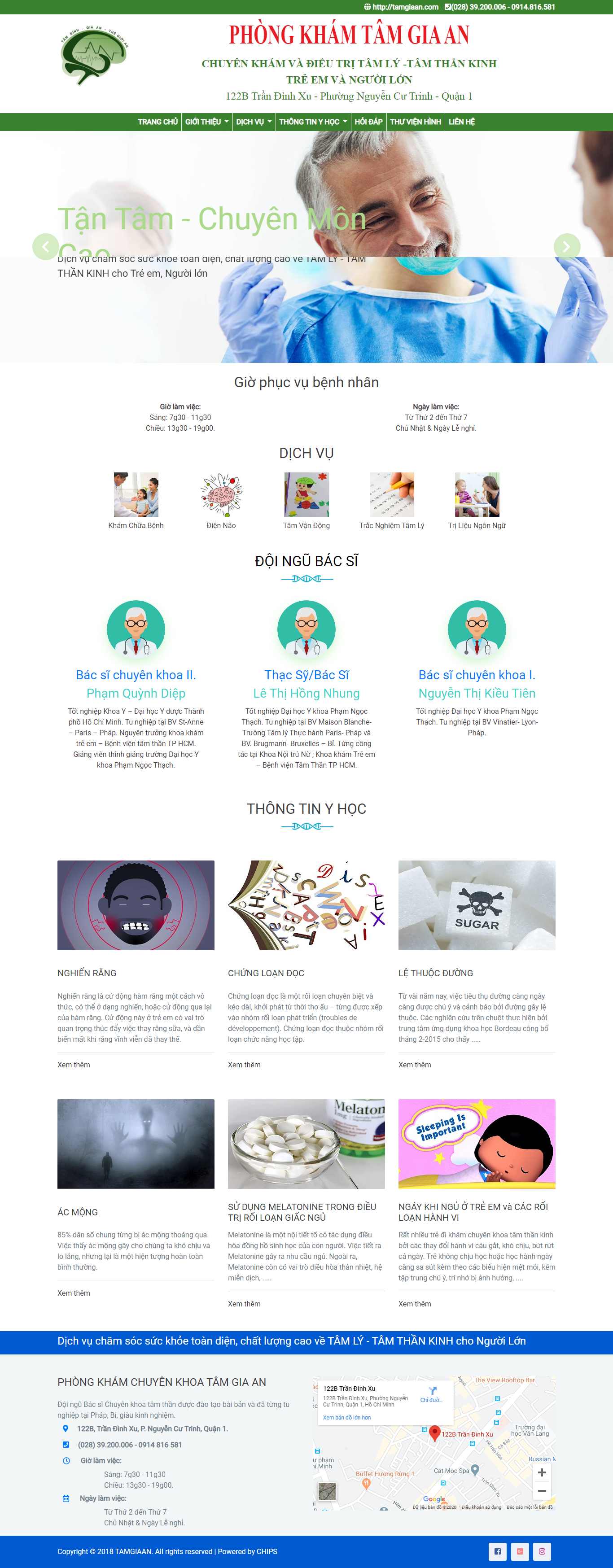 Thiết kế trang Web phòng khám tư nhân - tamgiaan.com