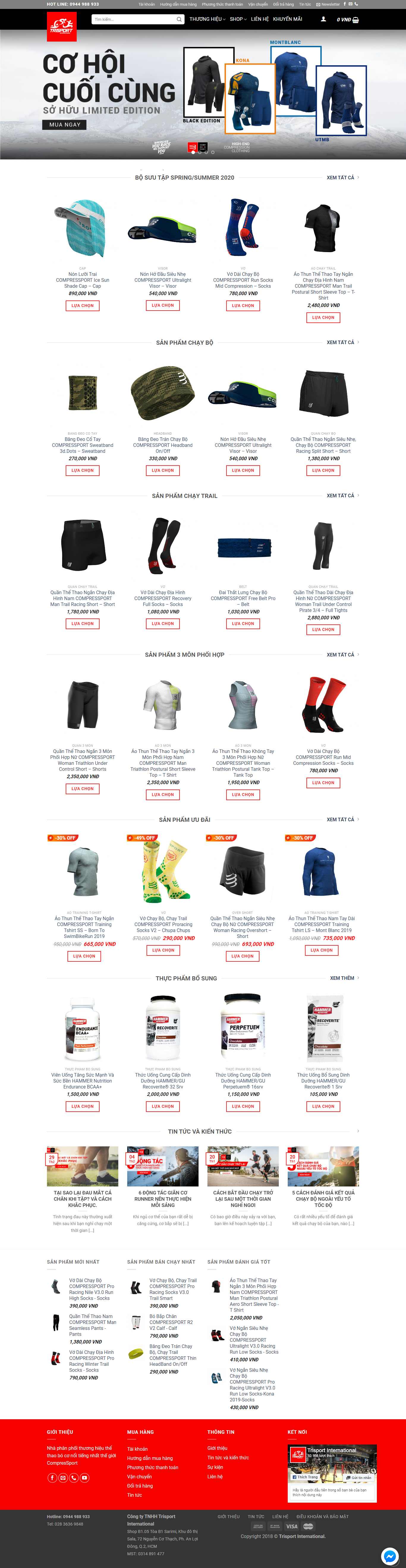 Thiết kế trang Web phân phối sản phẩm - trisport.vn