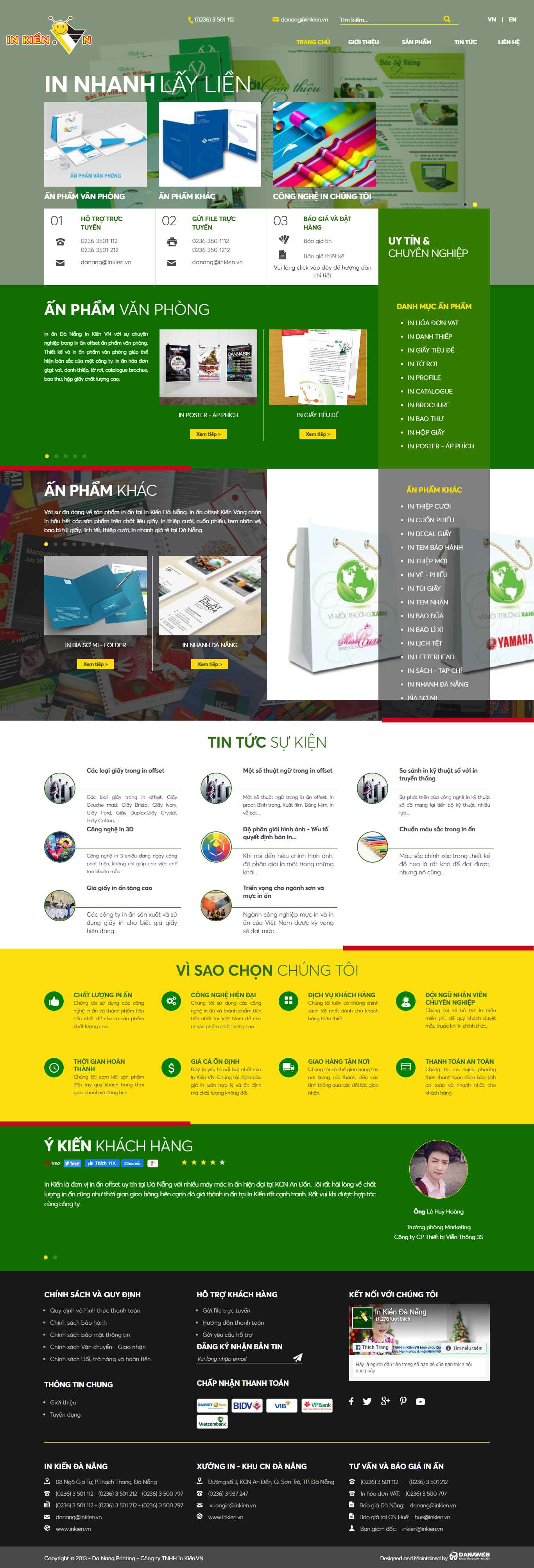 Thiết kế trang Web in ấn kỹ thuật số - www.inkien.vn