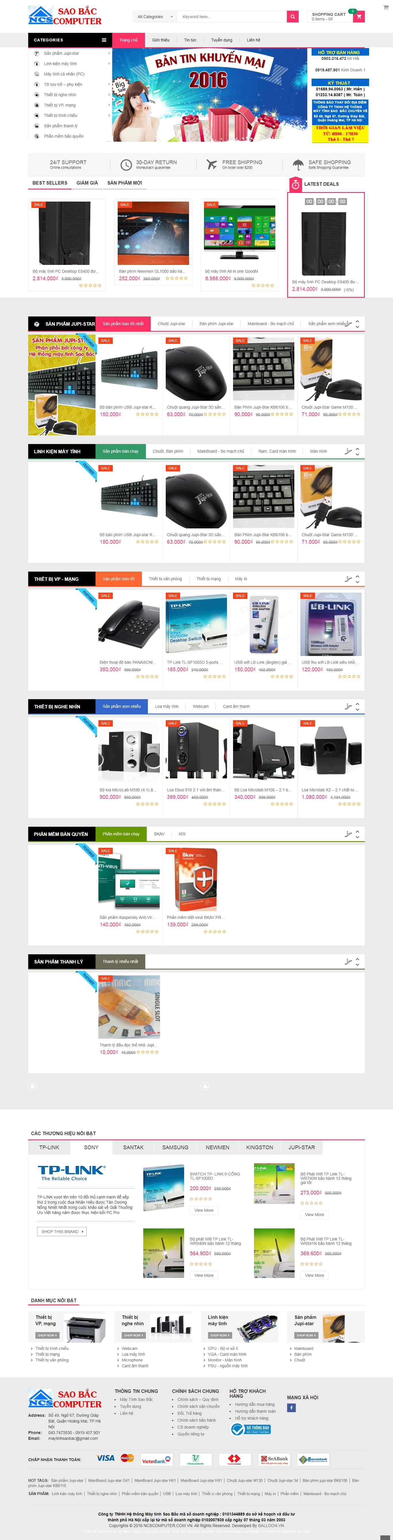 Thiết kế trang Web thiết bị máy tính - ncscomputer.com.vn
