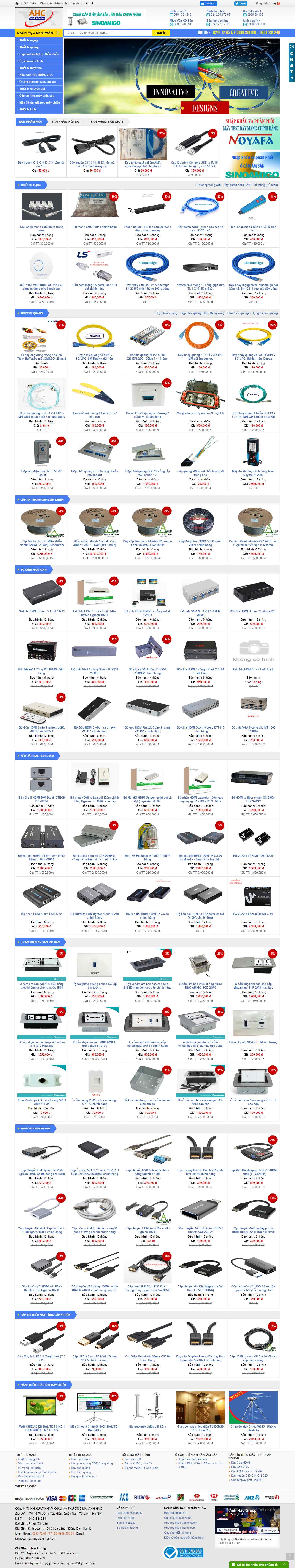 Thiết kế trang Web thiết bị máy tính - anhhaocomputer.com