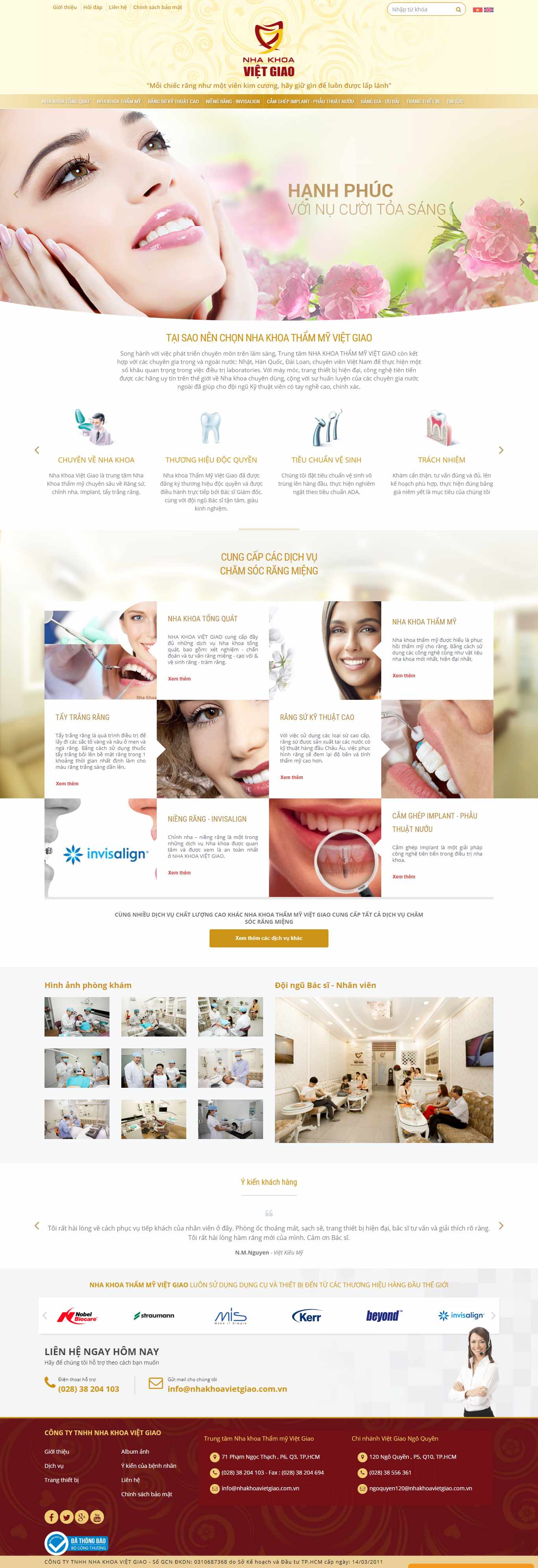 Thiết kế trang Web phòng khám nha khoa - nhakhoavietgiao.com.vn