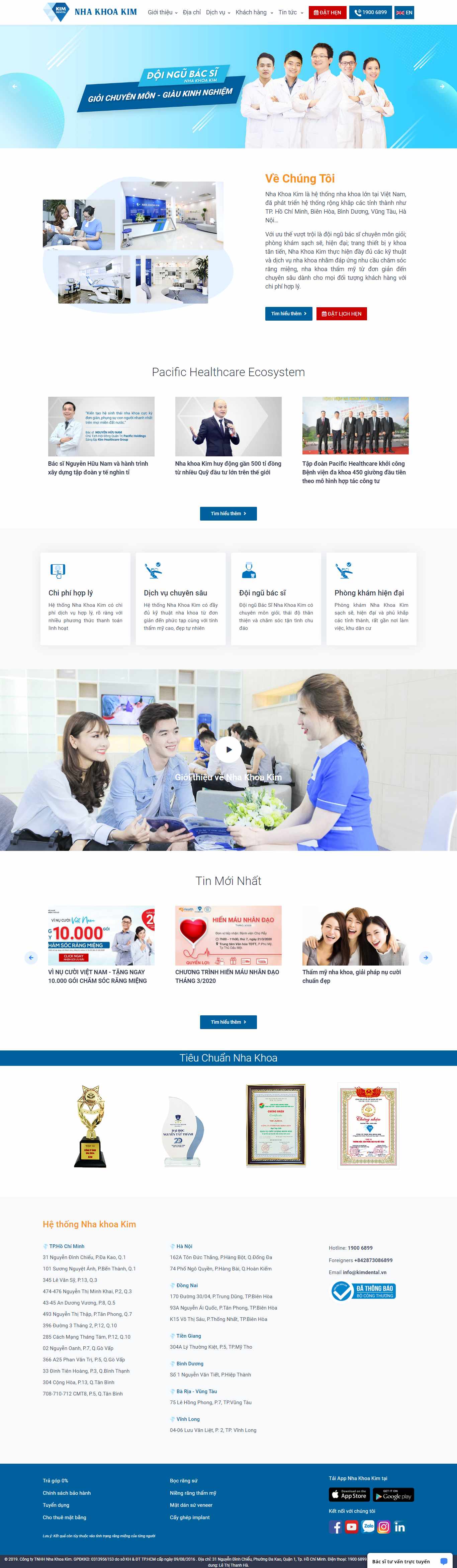 Thiết kế trang Web phòng khám nha khoa - nhakhoakim.com