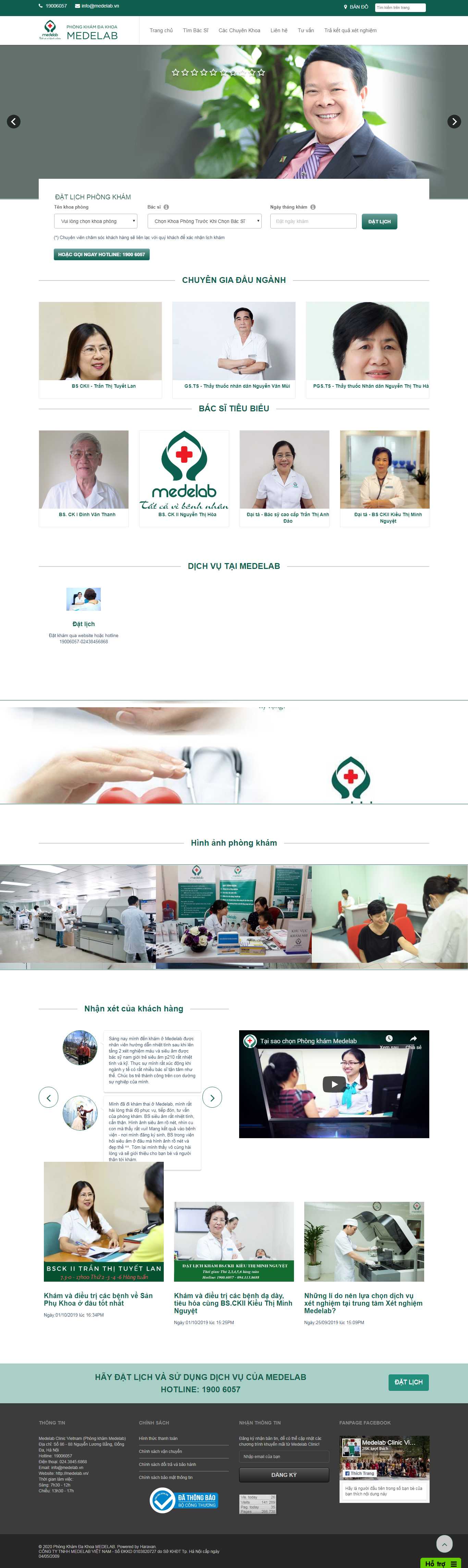 Thiết kế trang Web phòng khám đa khoa - medelab.vn