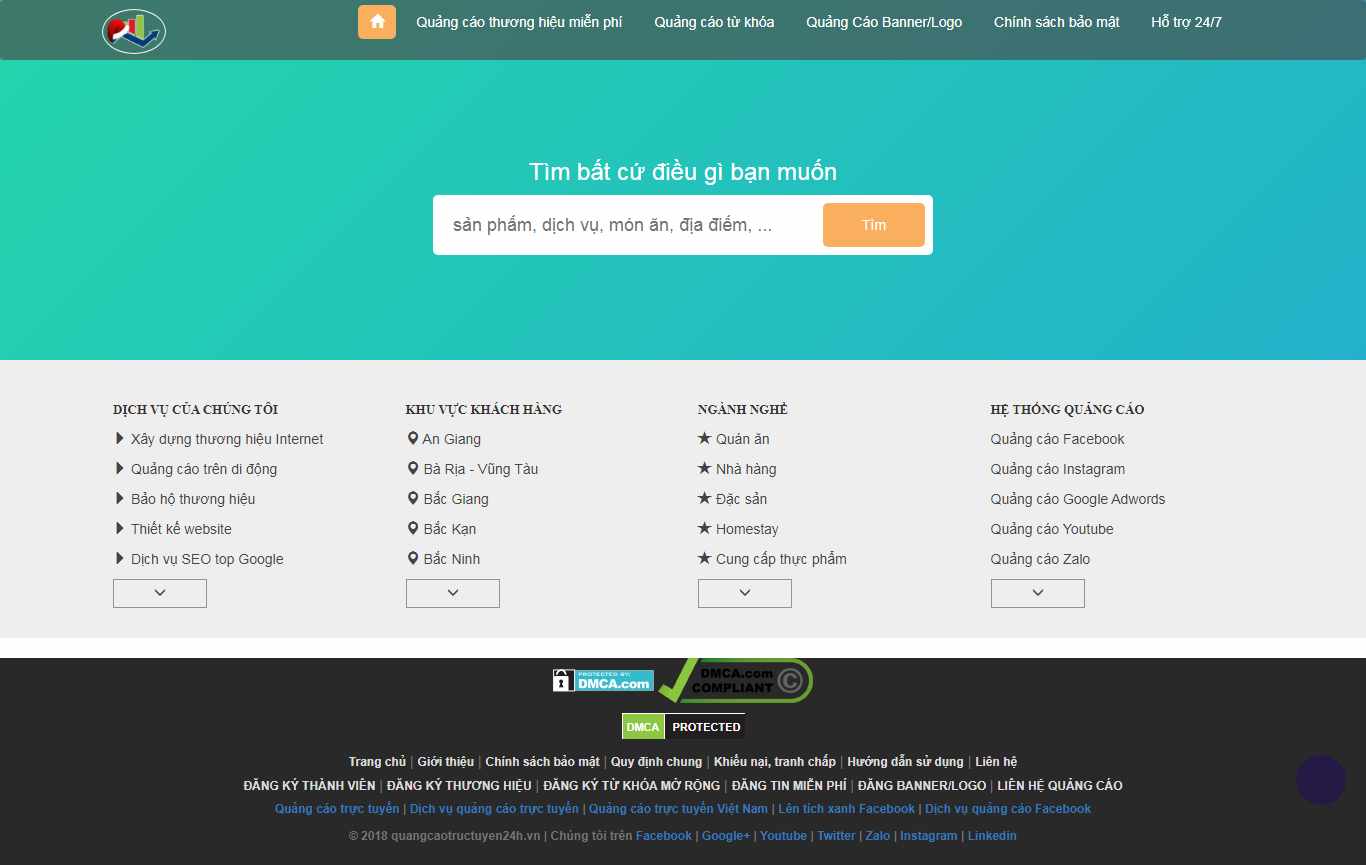 Thiết kế trang Web quảng cáo trực tuyến - quangcaotructuyen24h.vn