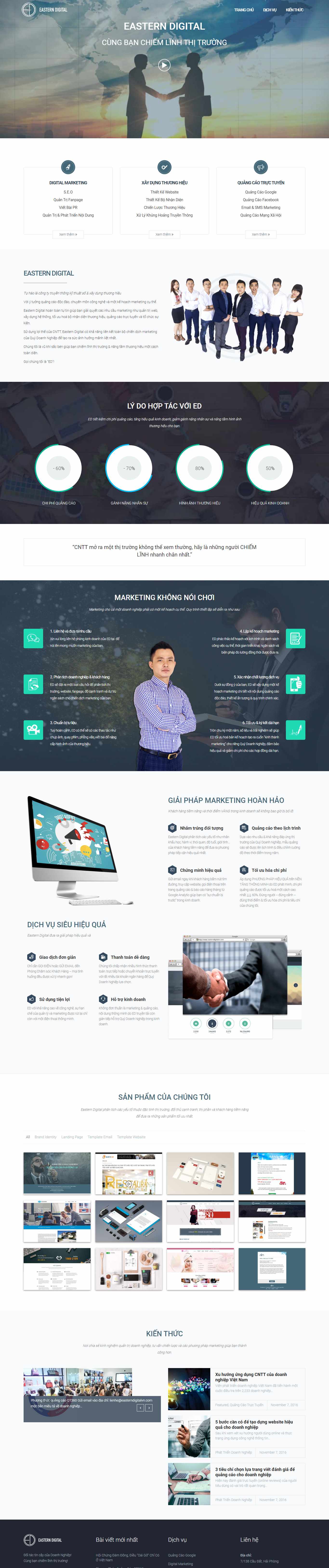 Thiết kế trang Web quảng cáo trực tuyến - www.easterndigitalvn.com