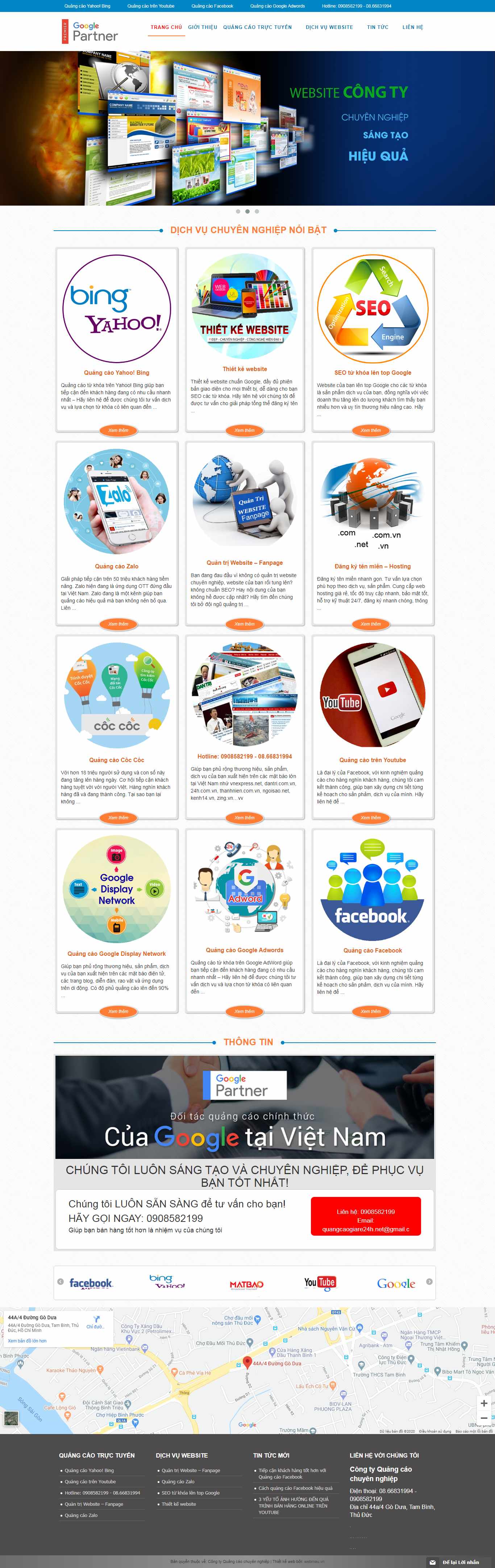 Thiết kế trang Web quảng cáo trực tuyến - quangcaogiare24h.net