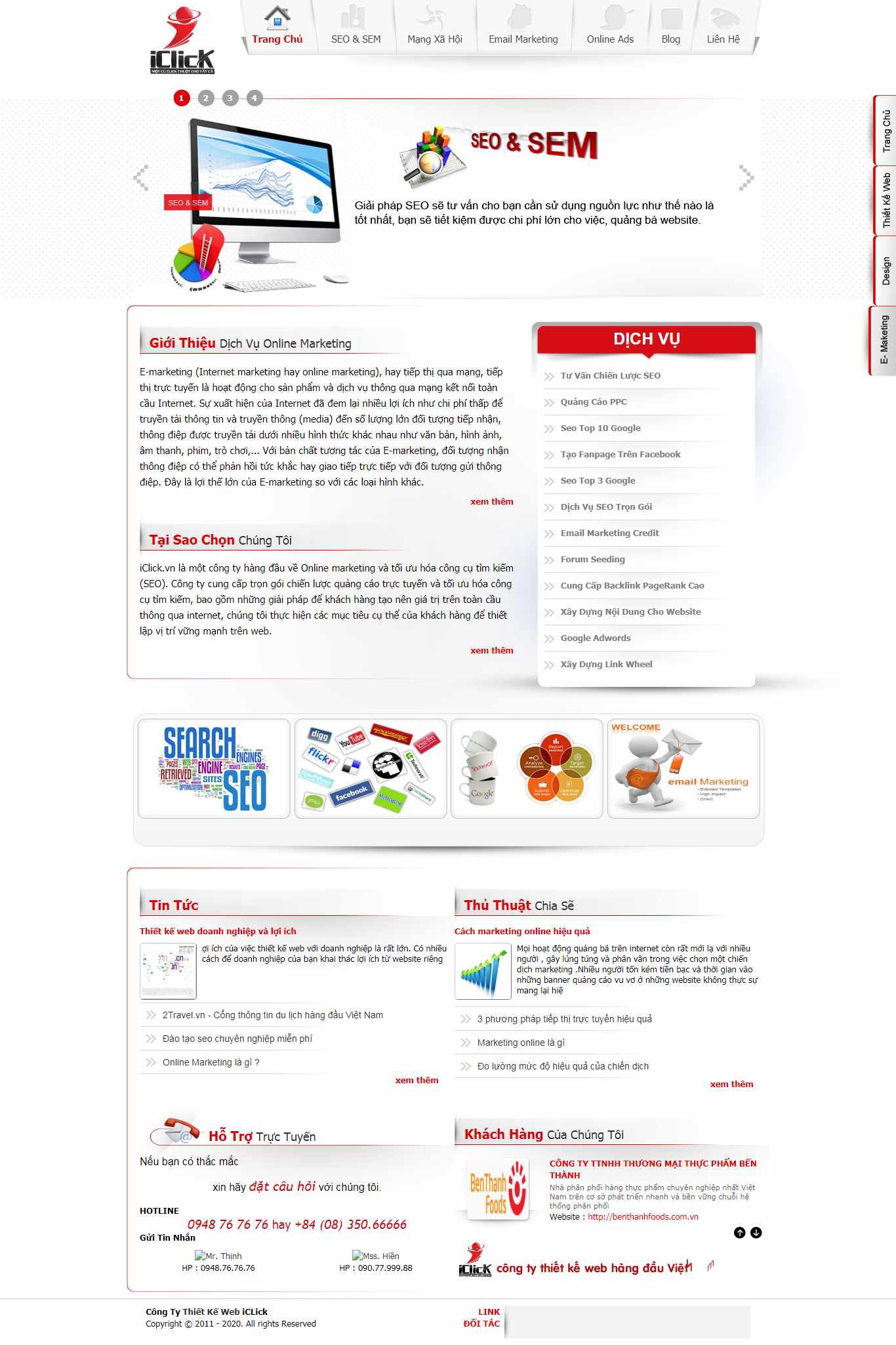Thiết kế trang Web quảng cáo trực tuyến - seo.iclick.vn