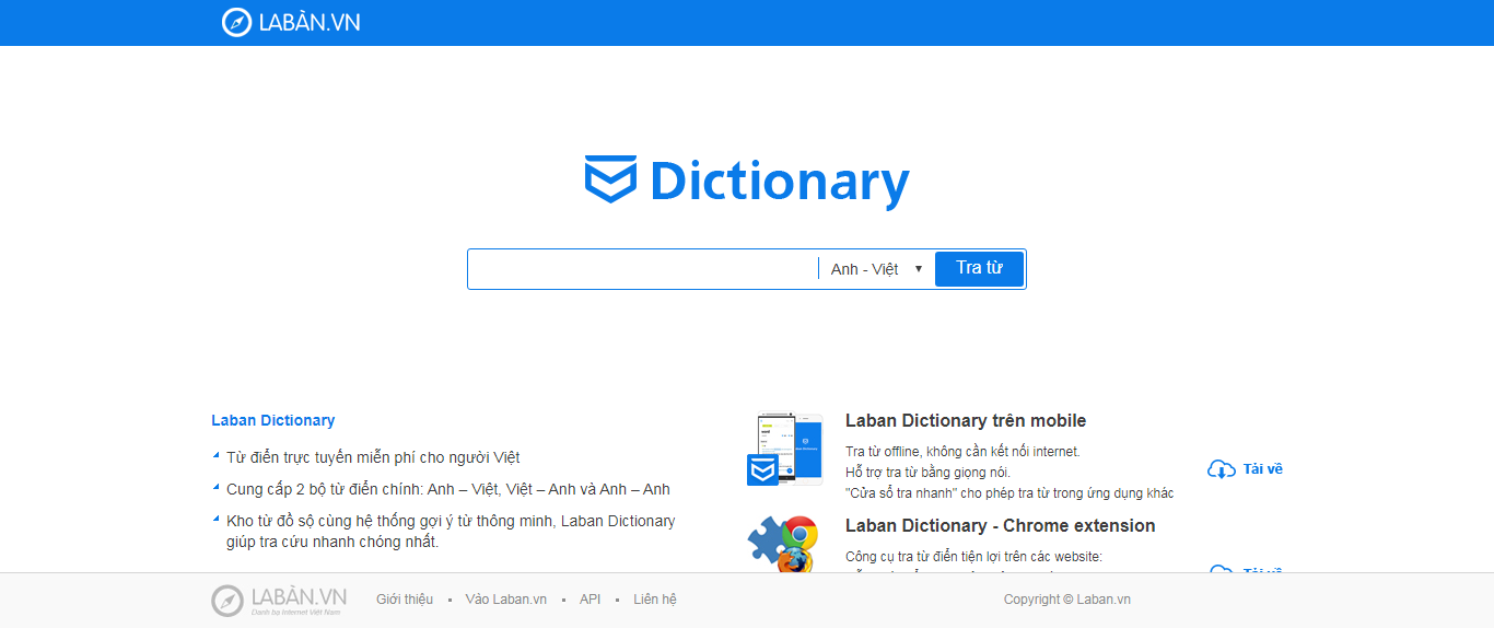 Thiết kế trang Web từ điển trực tuyến - dict.laban.vn