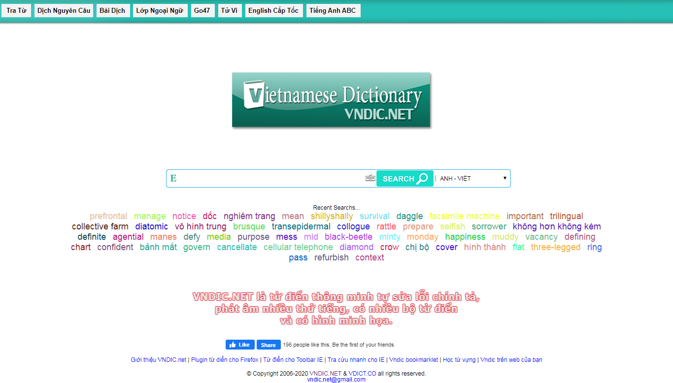 Thiết kế trang Web từ điển trực tuyến - 2.vndic.net