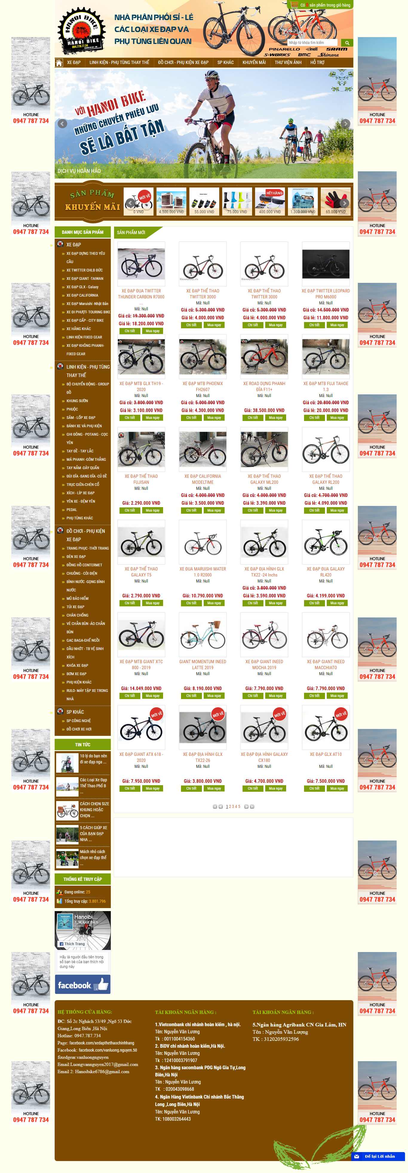 Thiết kế trang Web xe đạp - hanoibike.vn