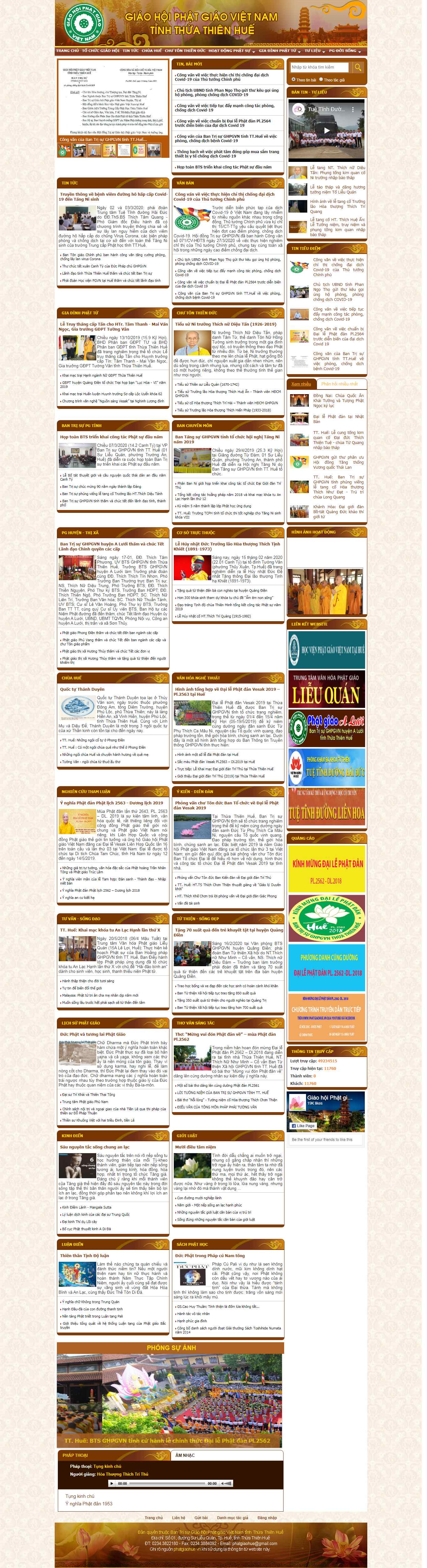 Thiết kế trang Web phật giáo - phatgiaohue.vn