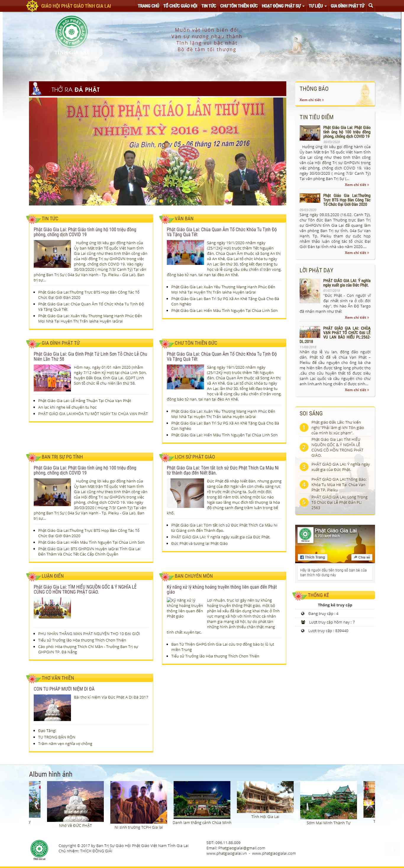 Thiết kế trang Web phật giáo - phatgiaogialai.vn
