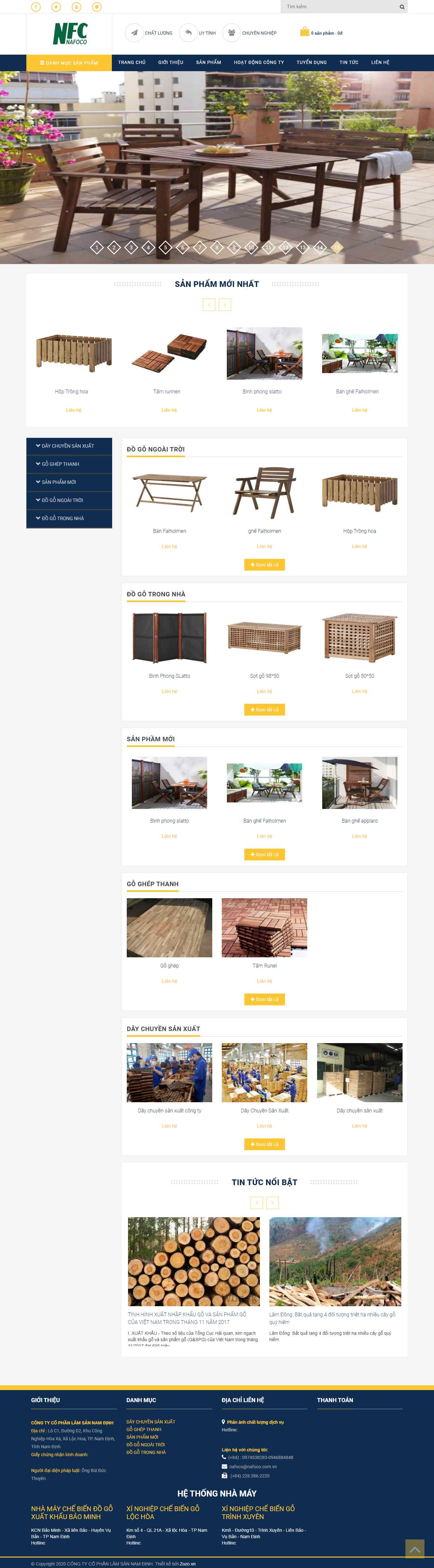 Thiết kế trang Web lâm sản - nafoco.com.vn