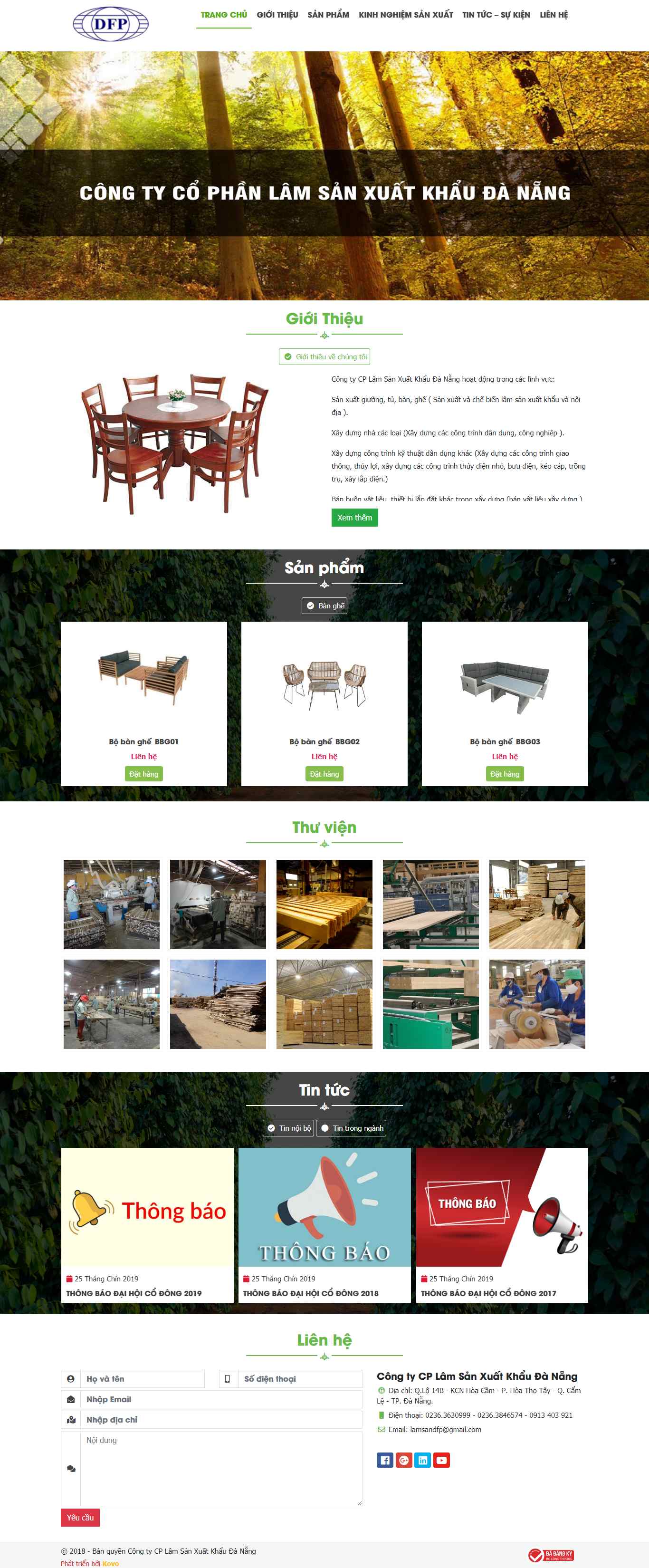 Thiết kế trang Web lâm sản - dfp.com.vn