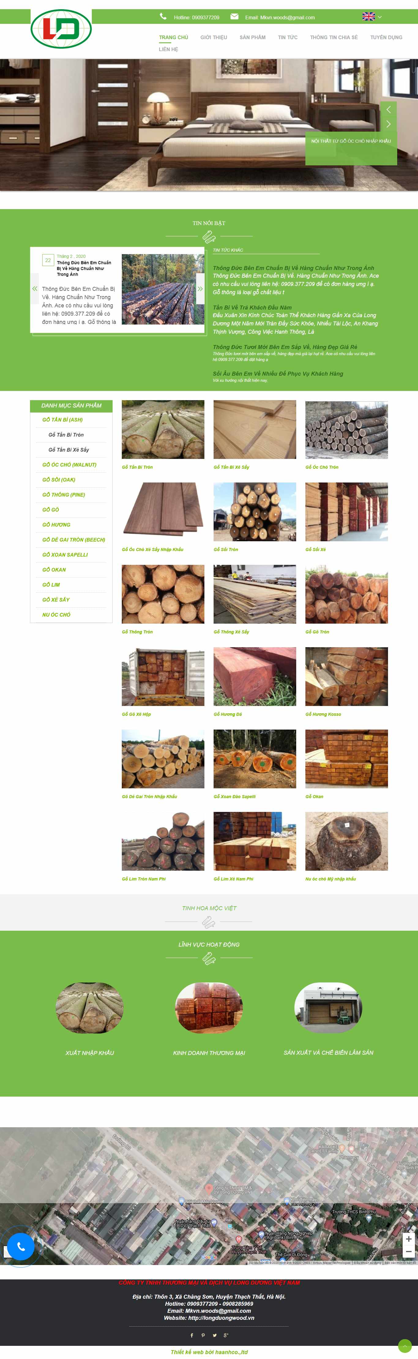 Thiết kế trang Web lâm sản - www.longduongwood.vn