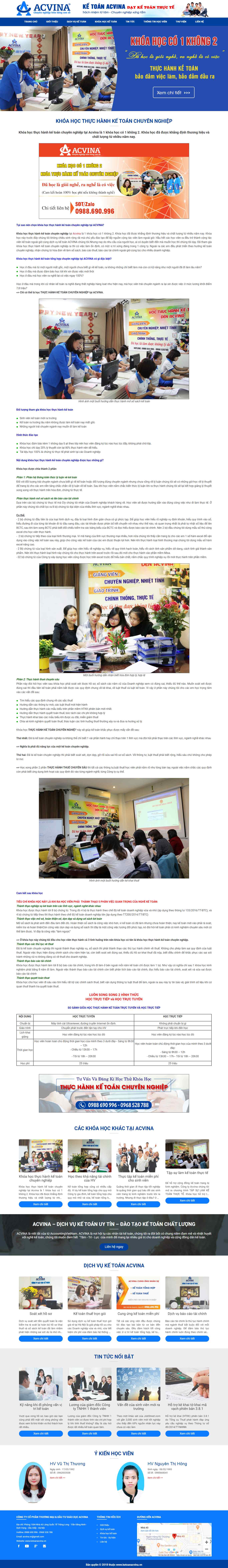 Thiết kế trang Web đào tạo kế toán - ketoanacvina.vn