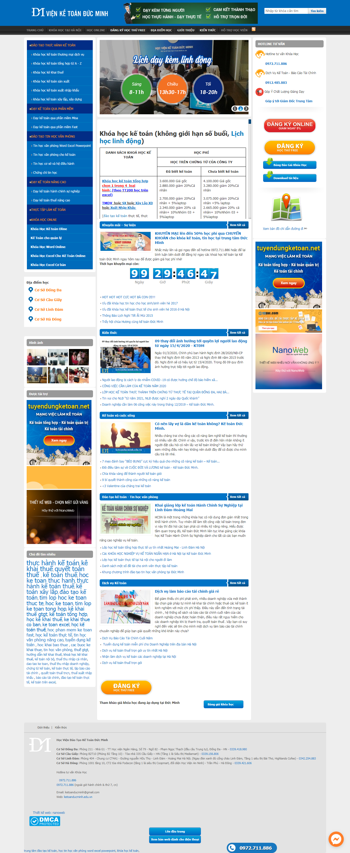 Thiết kế trang Web đào tạo kế toán - ketoanducminh.edu.vn