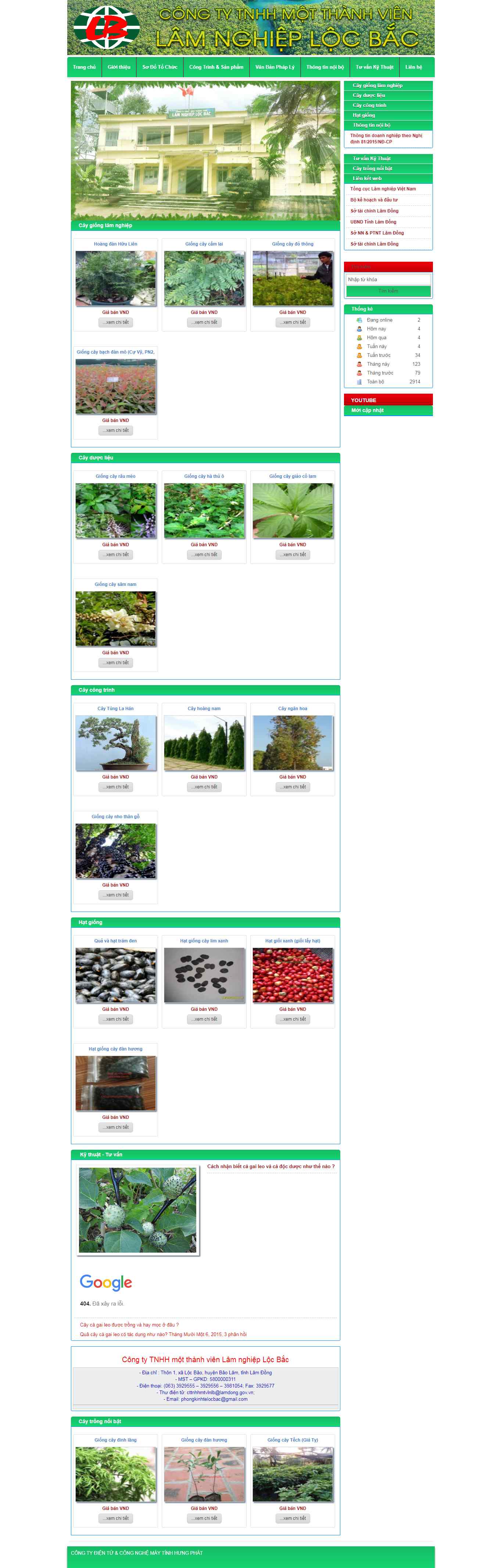 Thiết kế trang Web lâm nghiệp - congtylamnghieplocbac.com
