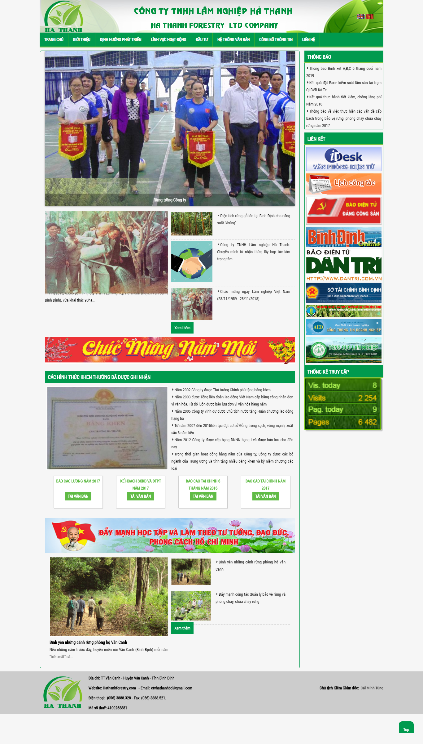 Thiết kế trang Web lâm nghiệp - hathanhforestry.com