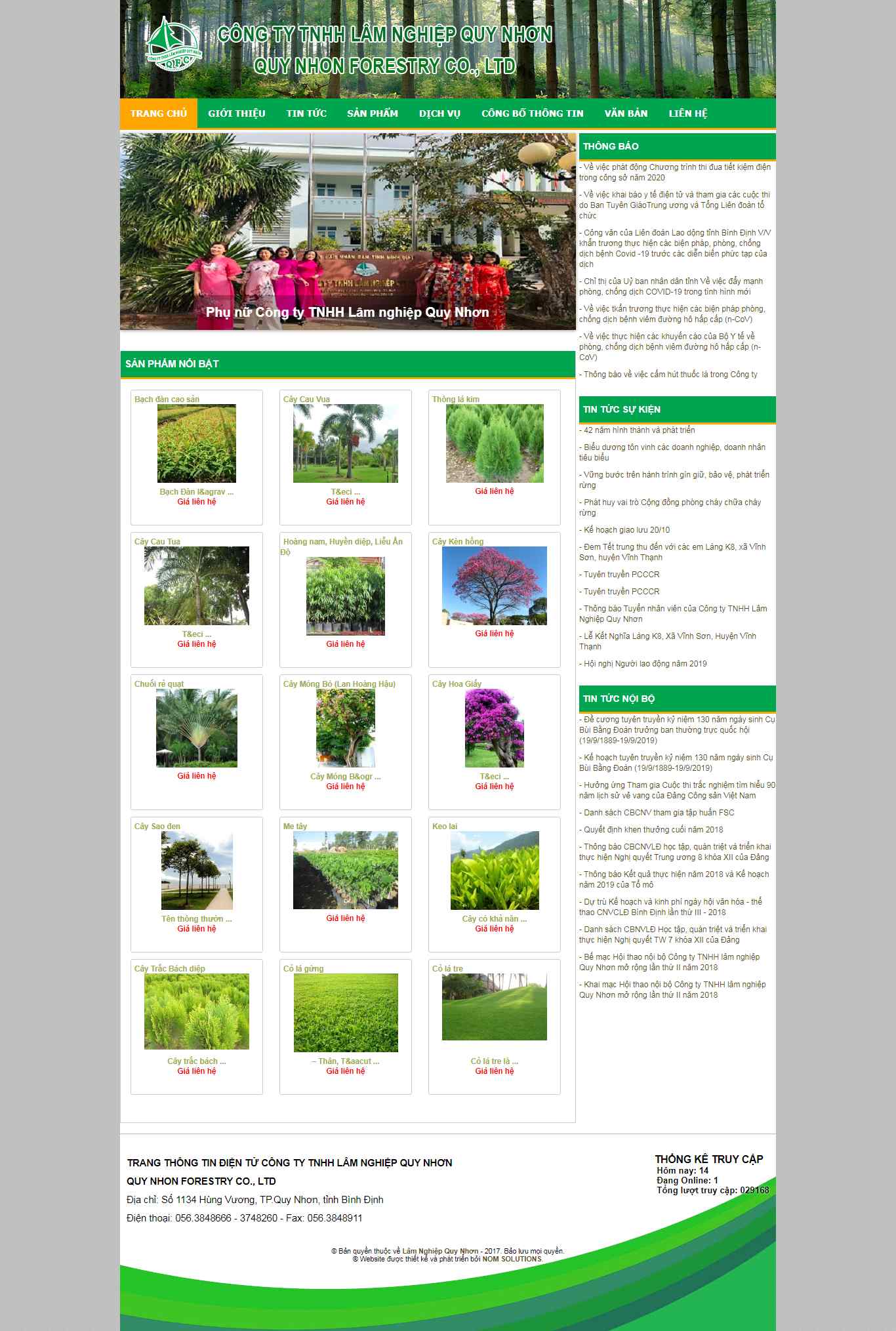 Thiết kế trang Web lâm nghiệp - lamnghiepquynhon.com