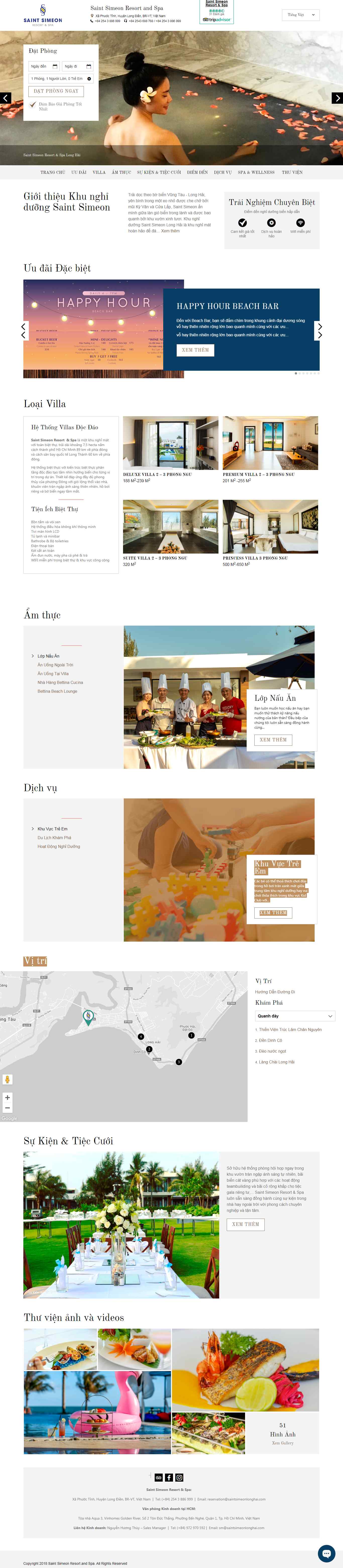 Thiết kế trang Web khu nghỉ dưỡng - www.saintsimeonlonghai.com